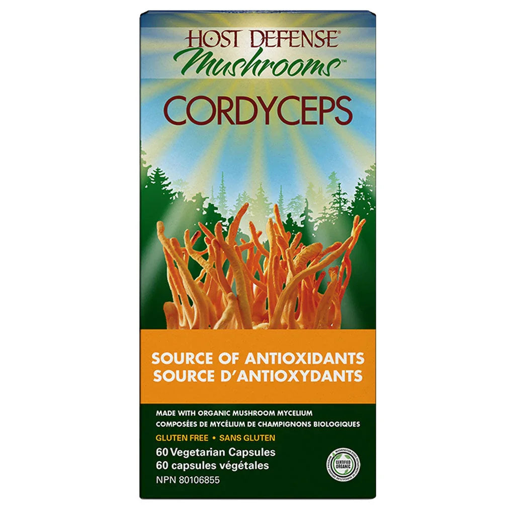 host defense mushrooms cordyceps source d'antioxydants 60 capsules végétales - la boite à grains