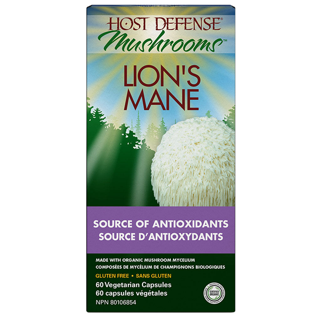 host defense mushrooms lion's mane source of antioxidants 60 vegetable capsules - la boite à grains
