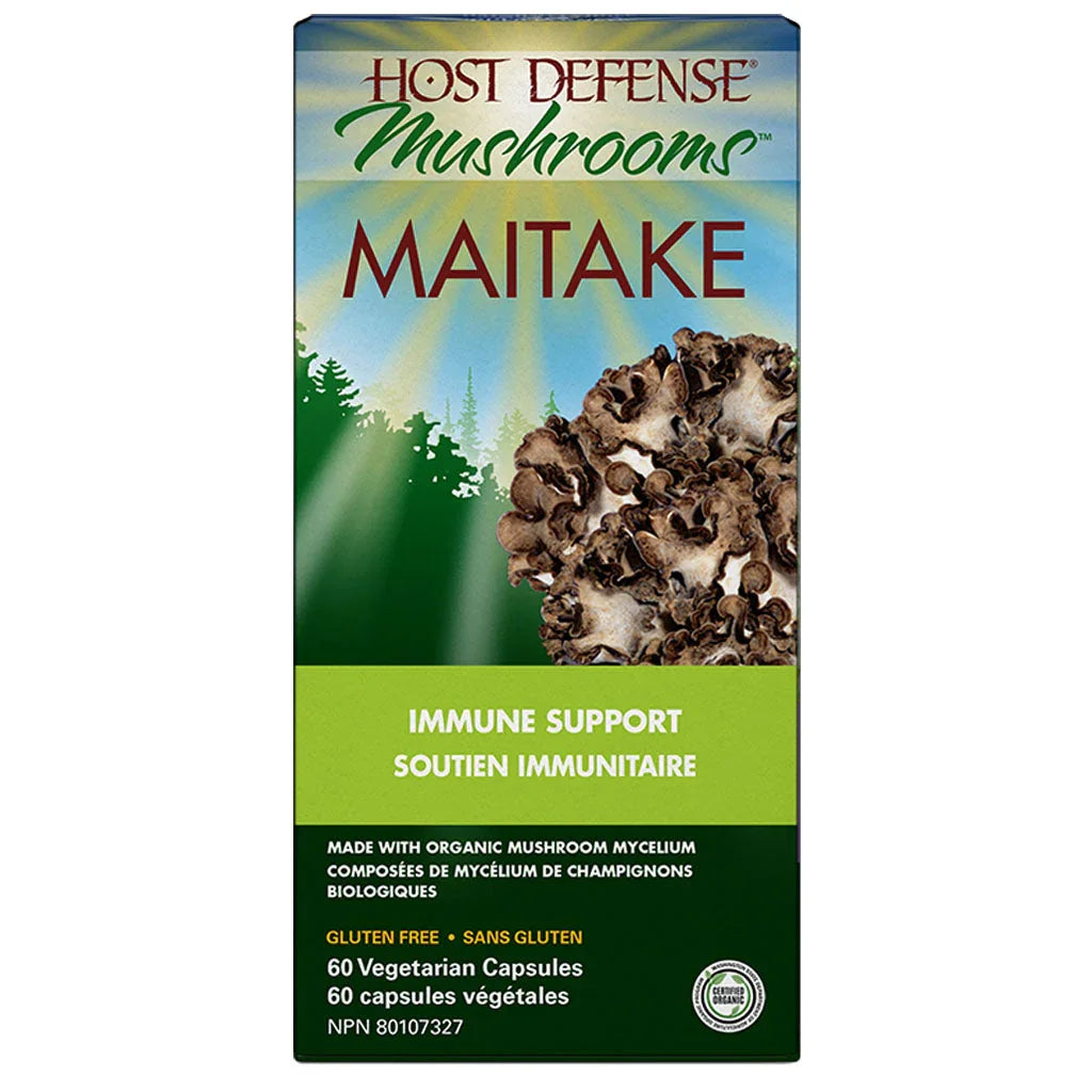 host defense mushrooms maitake soutien immunitaire 60 capsules végétales - la boite à grains