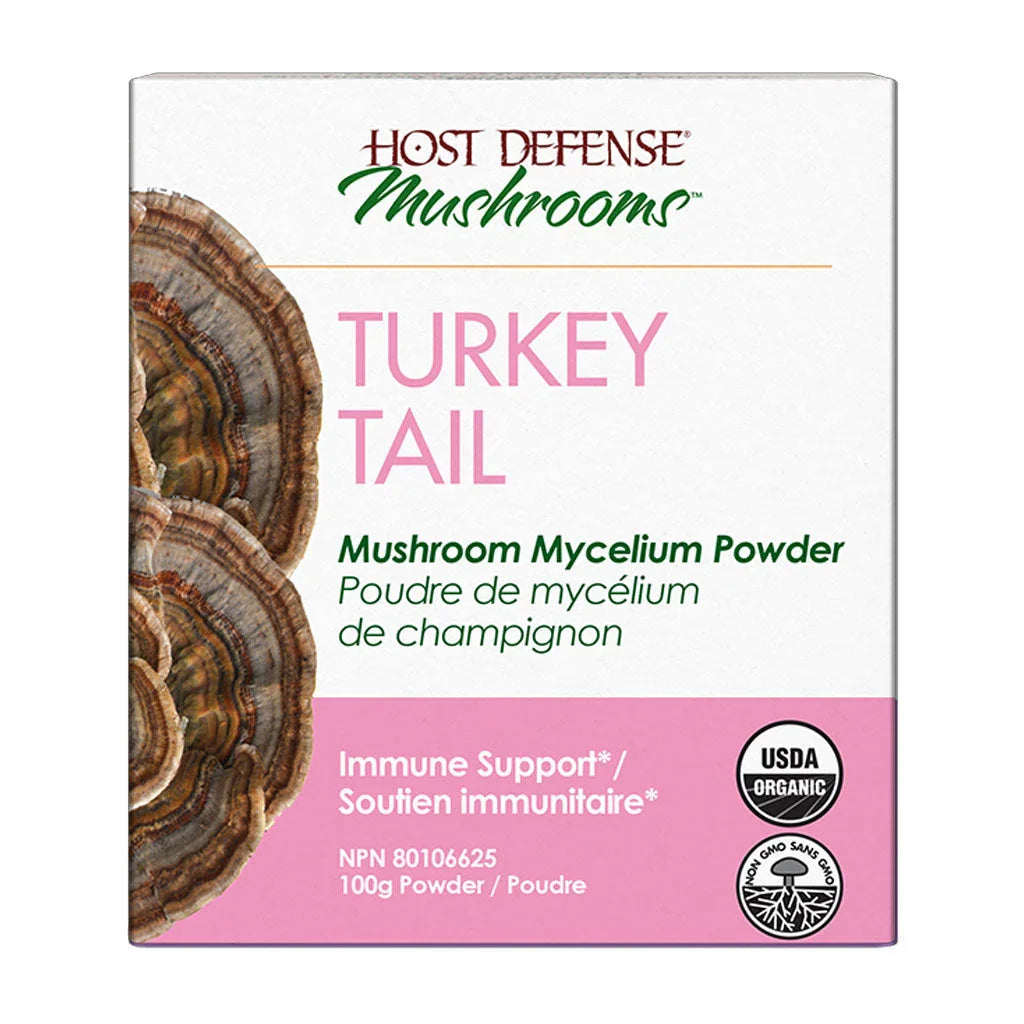 host defense mushrooms turkey tail powder immune support 100 g - the grain box