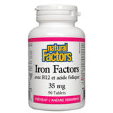 Iron Factors avec B12 & Acide Folique Natural Factors - La Boite à Grains
