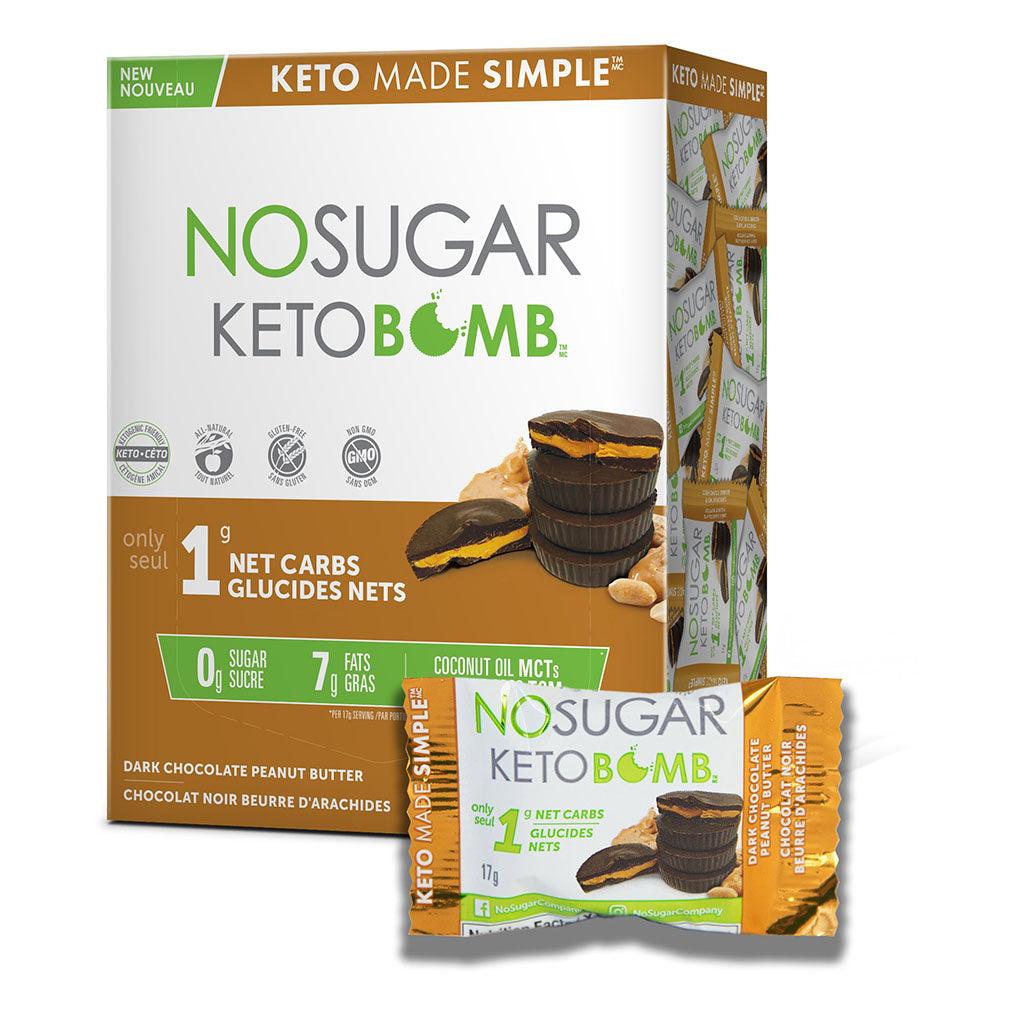Keto Bomb Chocolat Noir Beurre d'Arachides No Sugar Company - La Boite à Grains