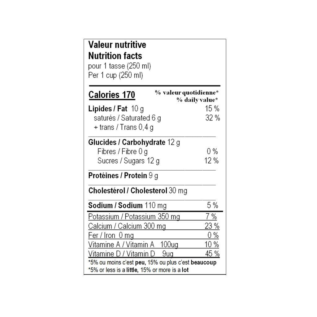 Lait Nordique Biologique 3.8% Nutrinor - La Boite à Grains