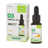 land art vitamin d3 1000 iu organic orange 13.5 ml