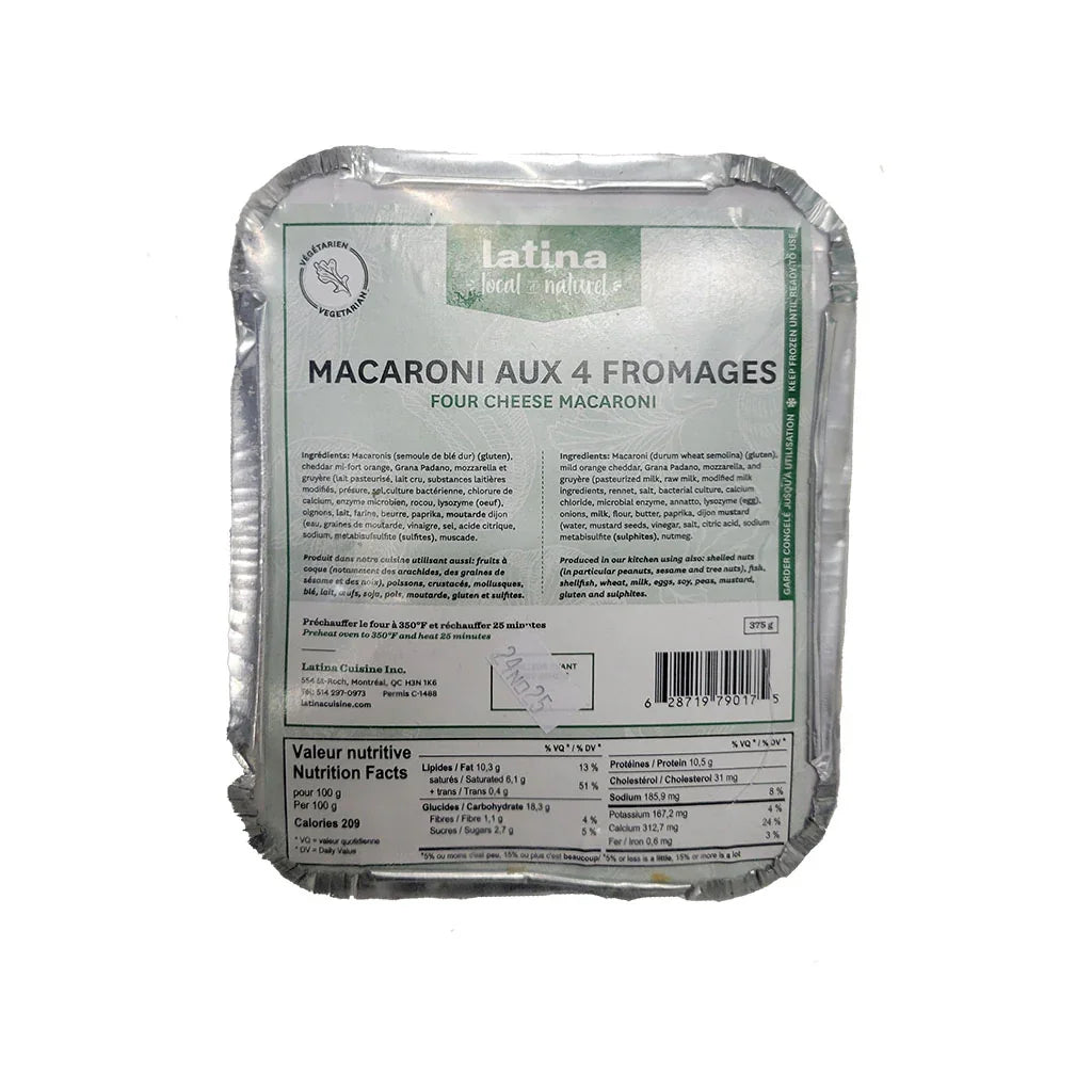 macaroni with 4 cheeses Latina - La Boite à Grains