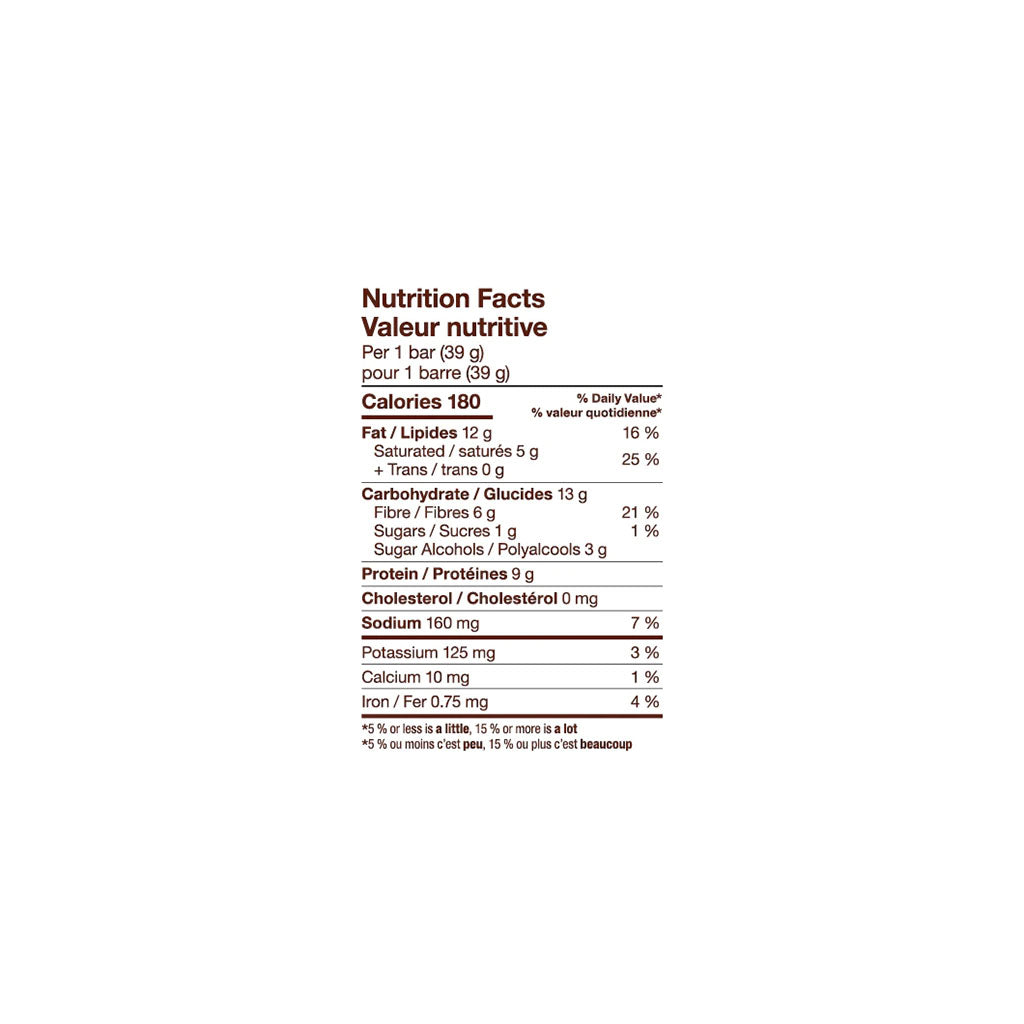 love good fats barre beurre d'arachide chocolaté valeur nutritive