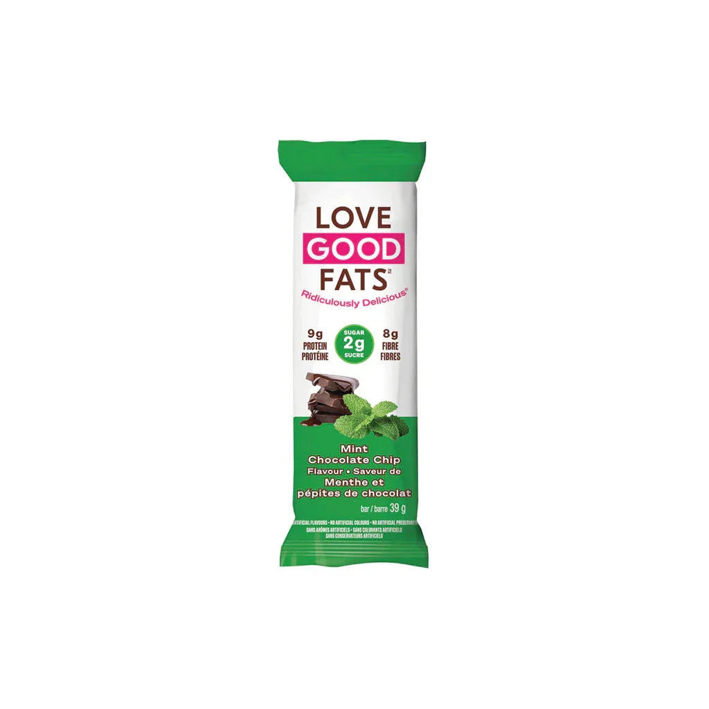 love good fats mint and chocolate chip bar 39 g