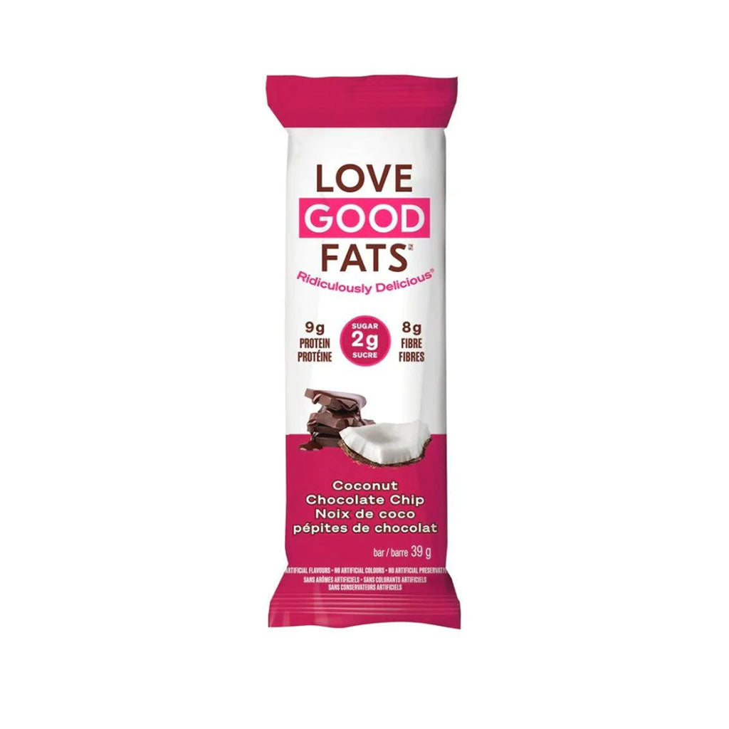 love good fats barre noix de coco pépites de chocolat 39 g