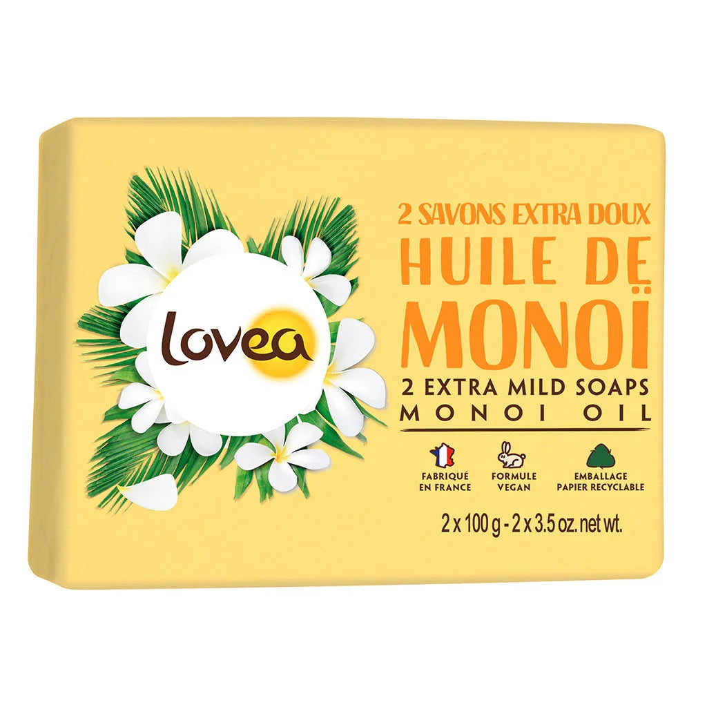 lovea extra gentle soaps monoi oil 2 x 100 g - La Boite à Grains