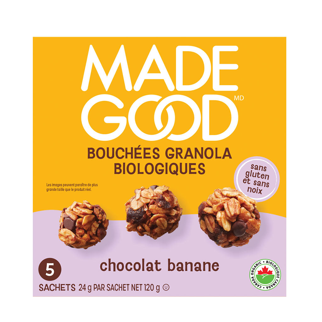 bouchées granola chocolat banane Made Good - La Boite à Grains