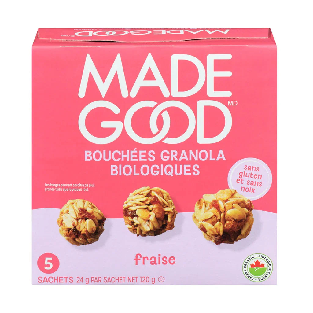 organic strawberry granola bites Made Good - La Boite à Grains