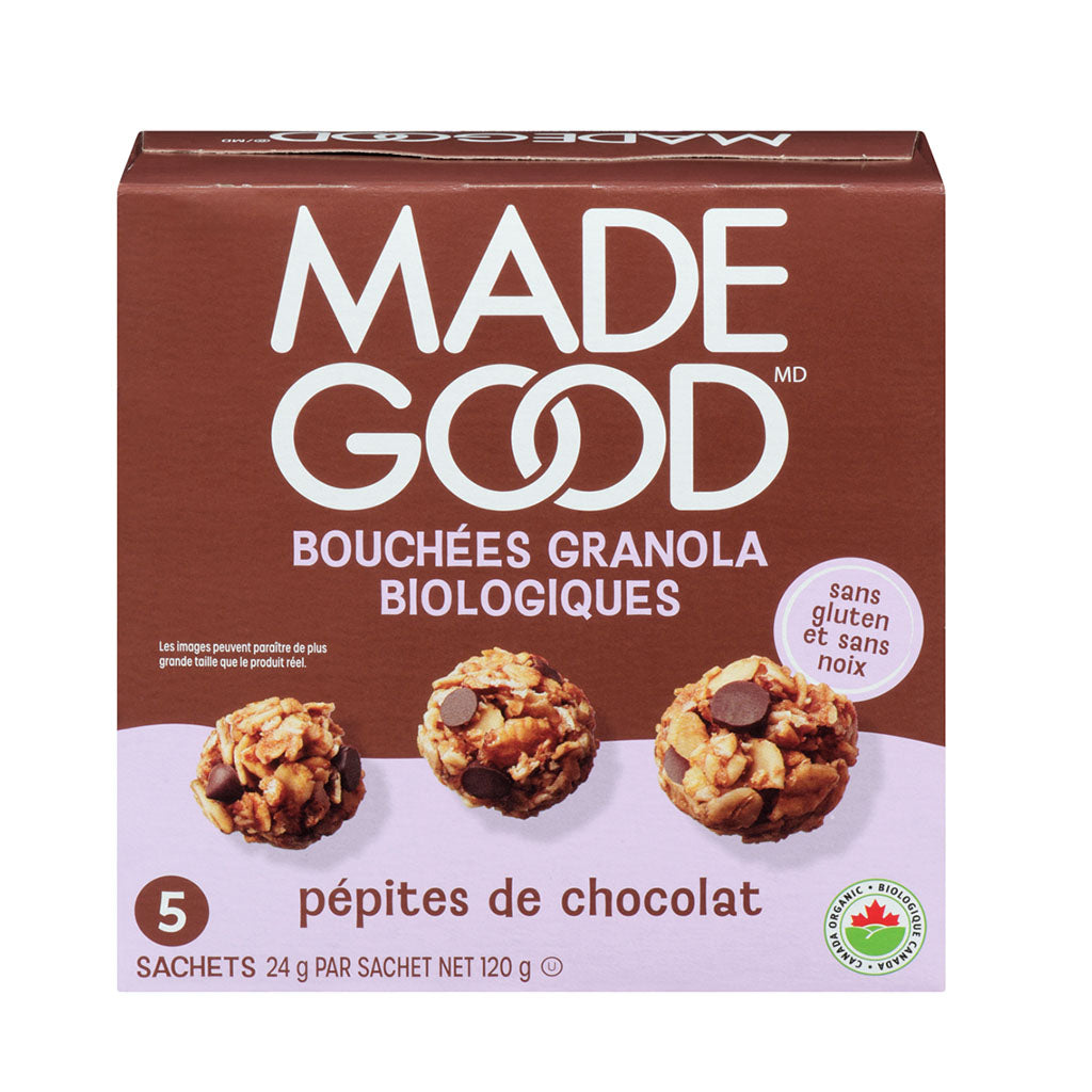 bouchées granola biologiques pépites de chocolat Made Good - La Boite à Grains