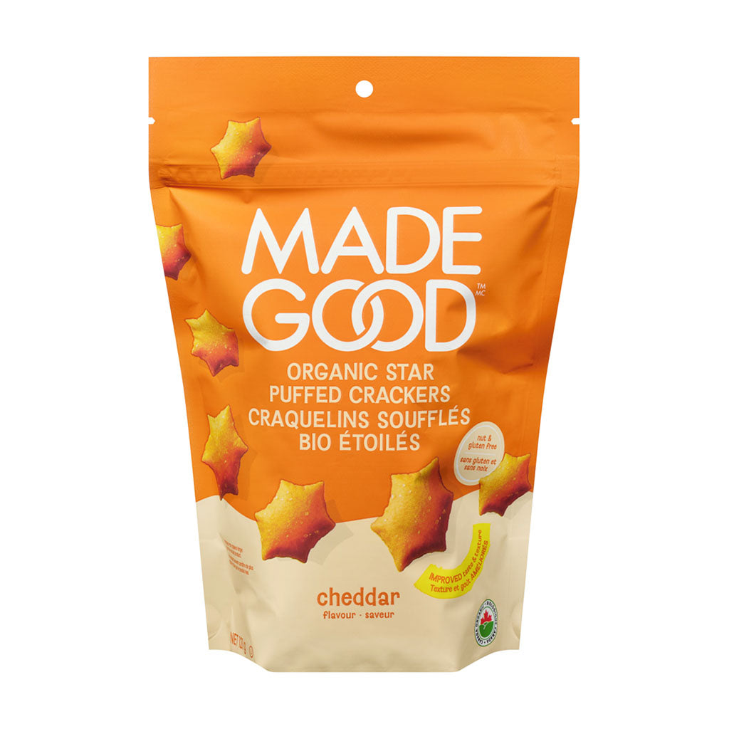 Craquelins soufflées bio étoiles saveur cheddar Made Good - La Boite à Grains