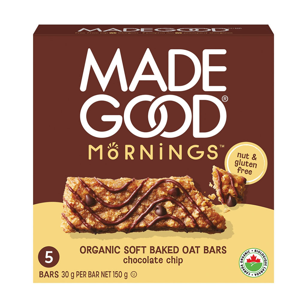 Mornings organic soft baked oat bars chocolate chip Made Good - La Boite à Grains