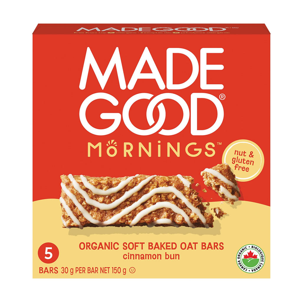 Mornings organic soft baked oat bars cinnamon bun Made Good - La Boite à Grains