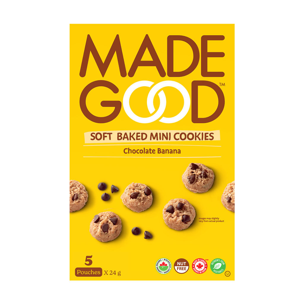 soft baked mini cookies chocolate banana Made Good - La Boite à Grains