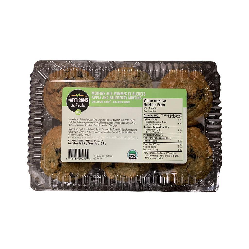 Muffins aux Pommes et Bleuets Bio Sans Sucre Ajouté Les Artisans de l'Aube - La Boite à Grains