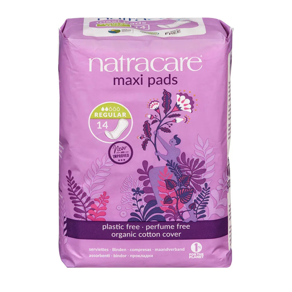 natracare maxi pads serviettes normal 14 unités - La Boite à Grains