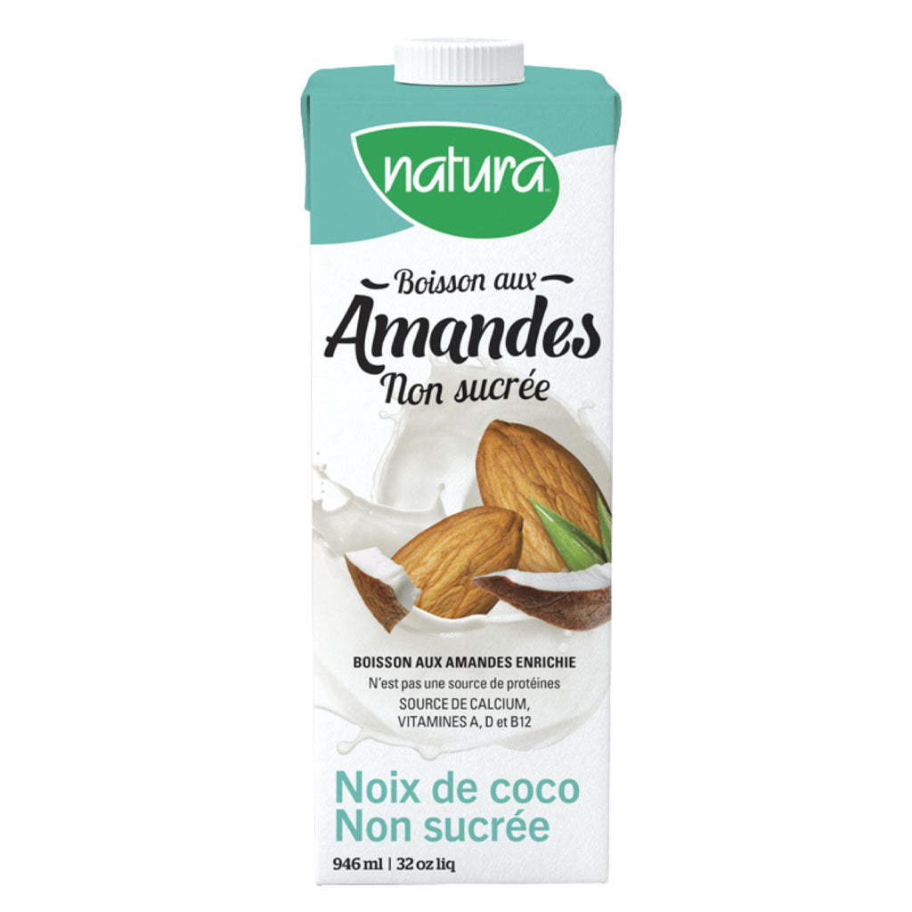 Natur-a boisson aux amandes et noix de coco non sucré 946 ml - La Boite à Grains