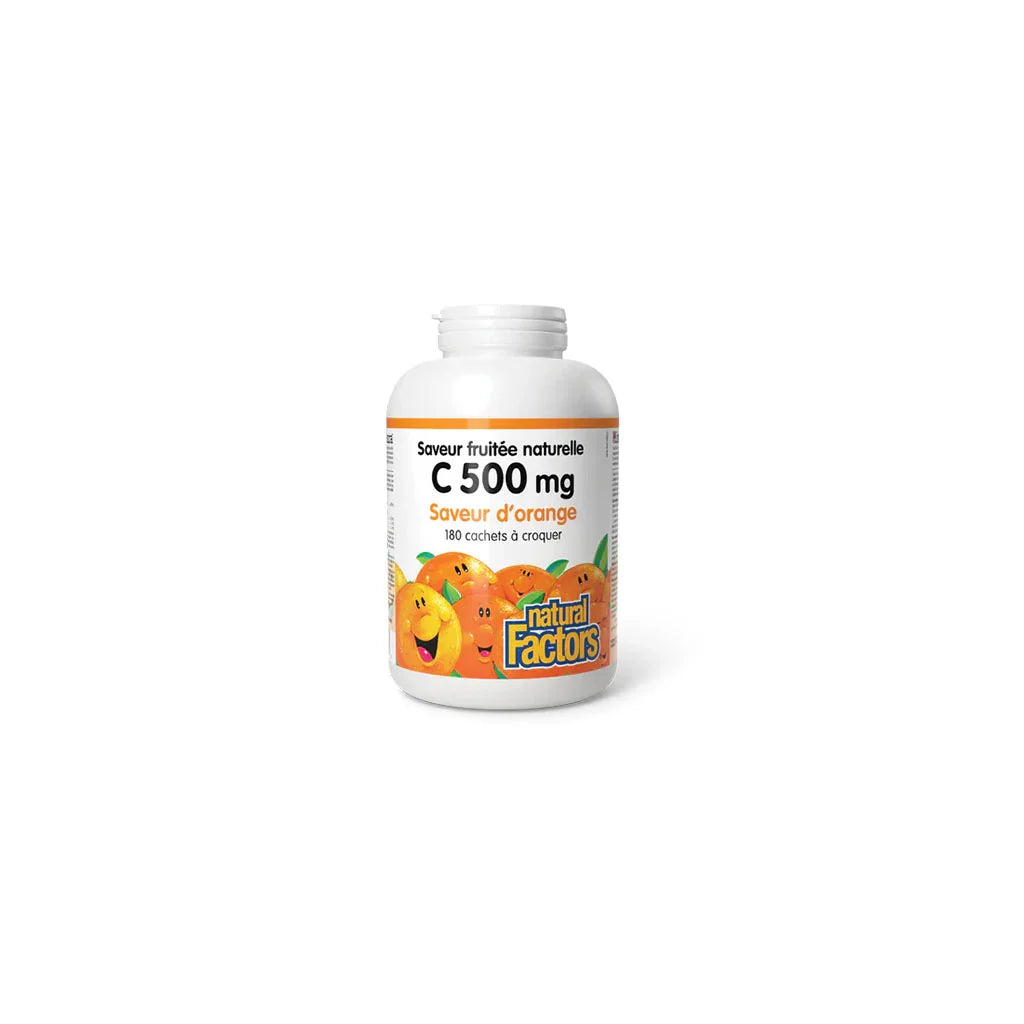 c 500 mg orange flavor Natural Factors - La Boite à Grains