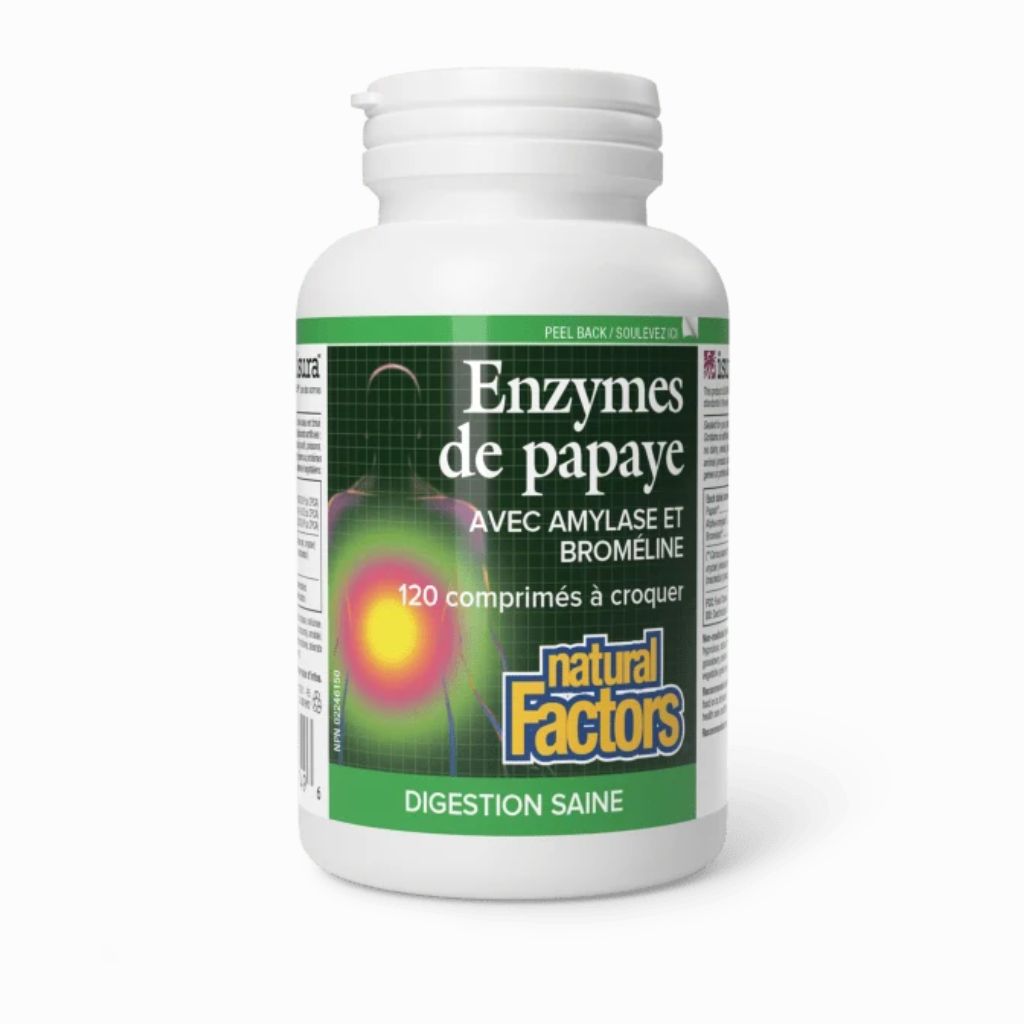 enzymes de papaye Natural Factors - La Boite à Grains