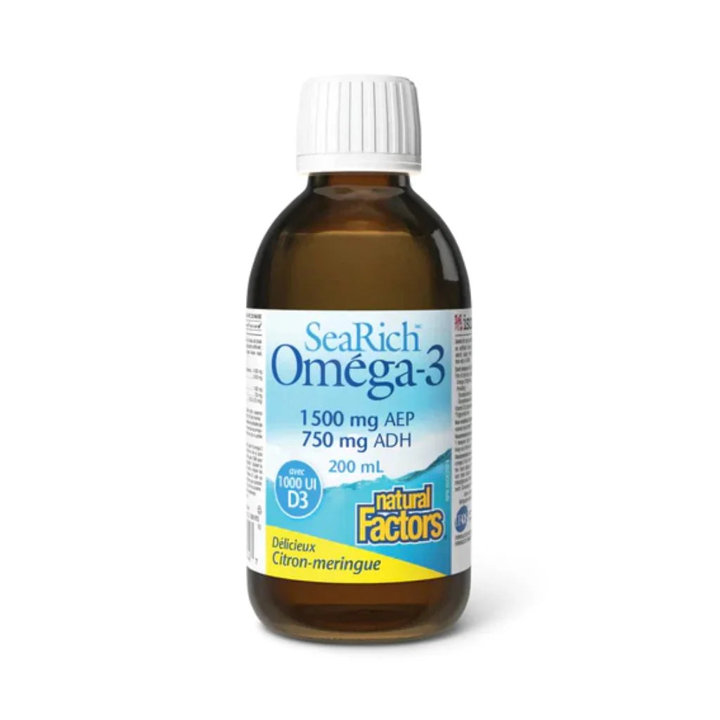 SeaRich Omega-3 with 1000 IU D3 Natural Factors - La Boite à Grains