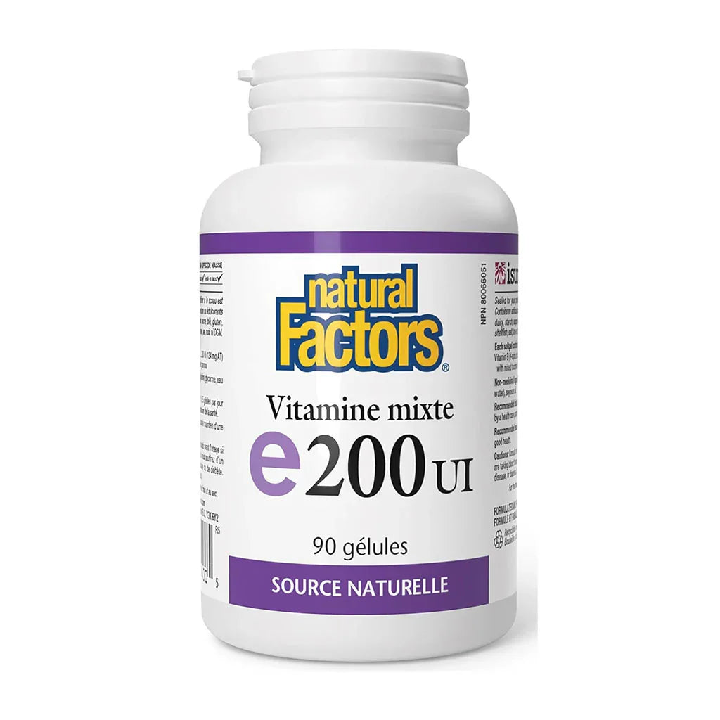 vitamin e 200 iu mixed Natural Factors - La Boite à Grains