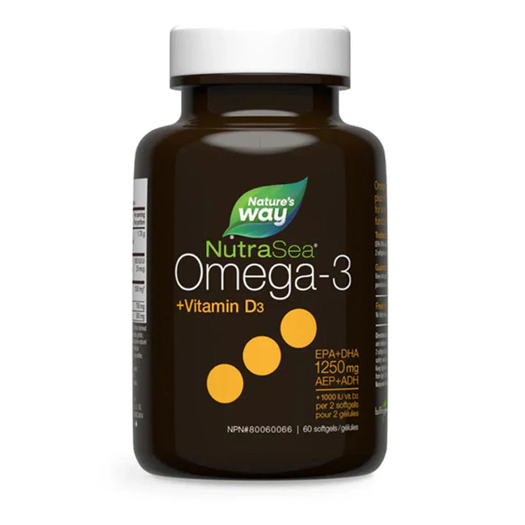 nature's way nutrasea omega-3 + vitamin d3 60 capsules - La Boite à Grains