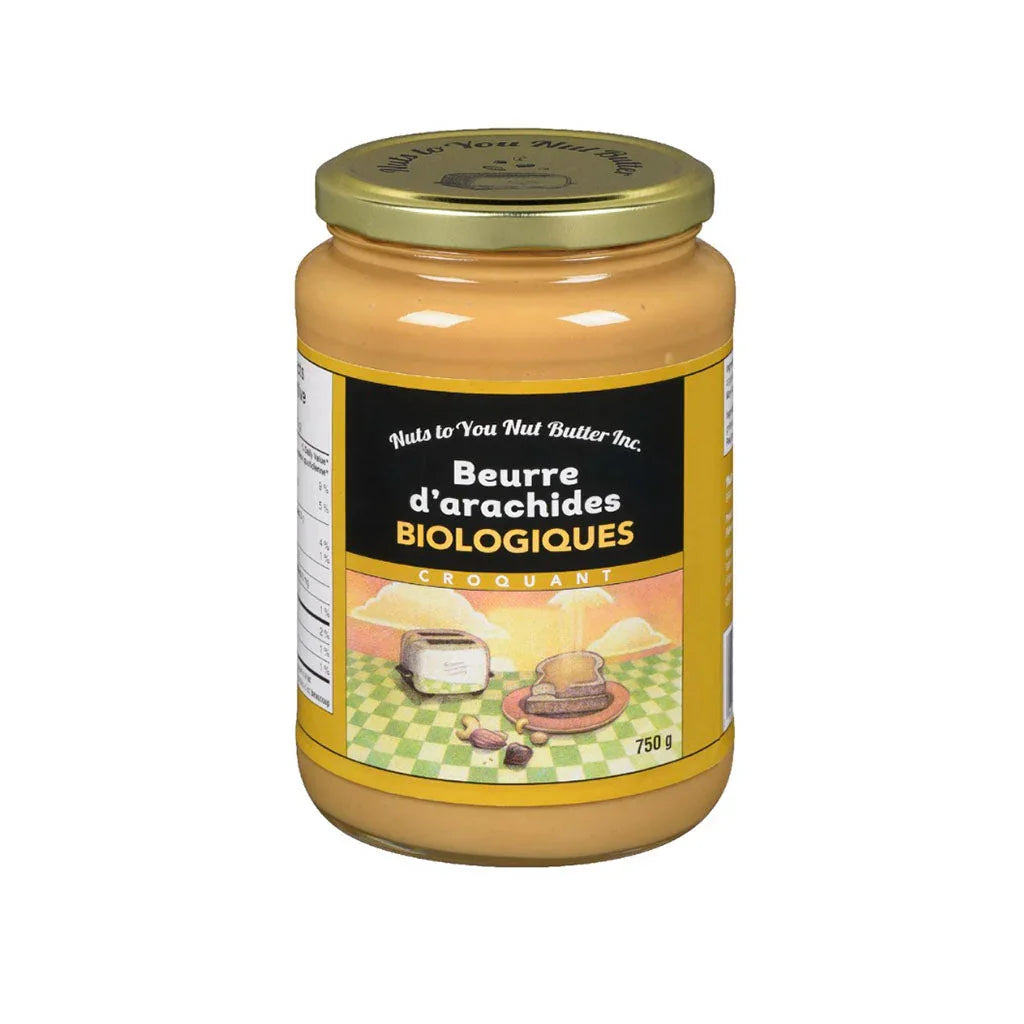 nuts to you crunchy organic peanut butter 750 g