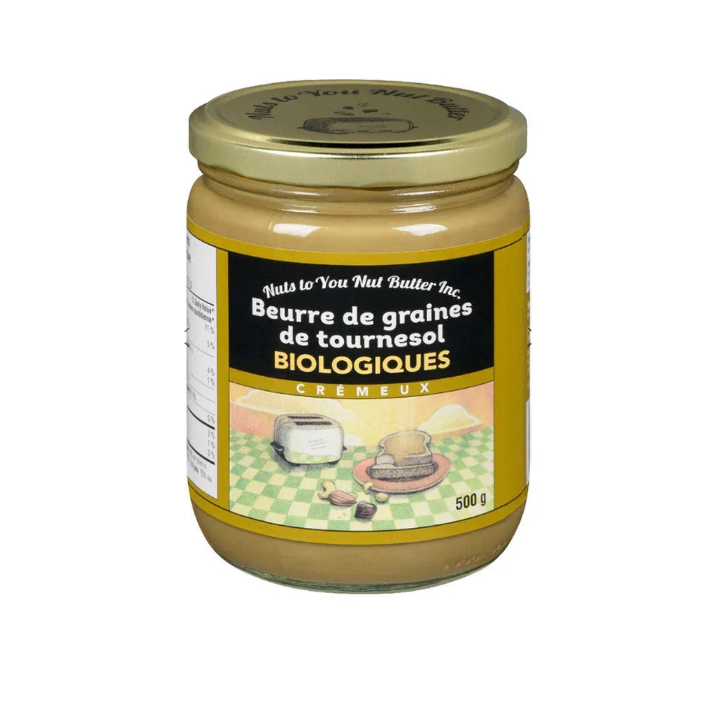 nuts to you beurre de graines de tournesol biologiques crémeux 500 g