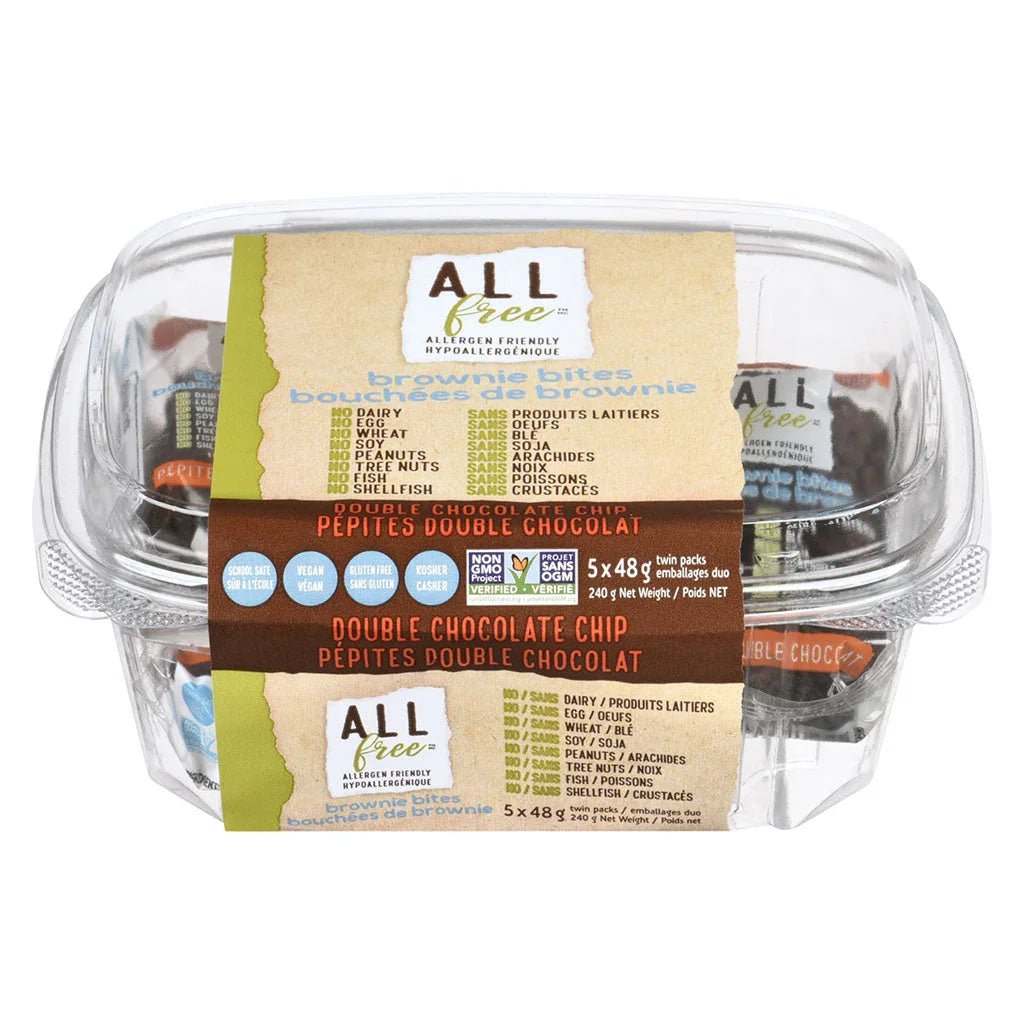 All Free O'Doughs Double Chocolate Chip Brownie Bites - La Boite à Grains