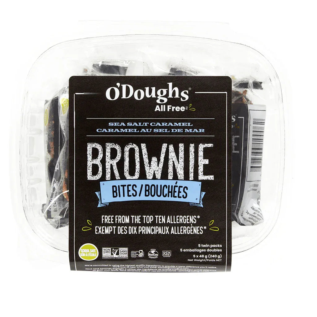 o'doughs sea salt caramel brownie bites - La Boite à Grains