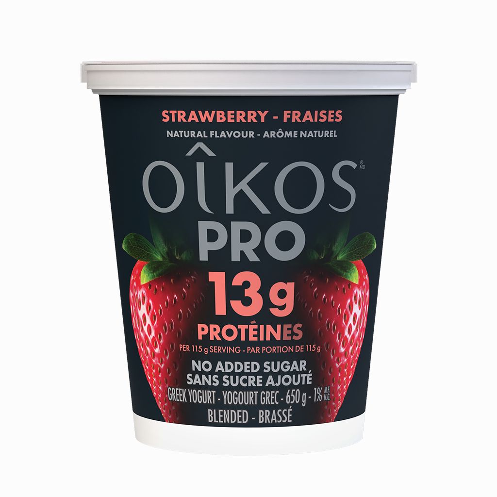 yogourt grec fraise Oikos Pro - La Boite à Grains
