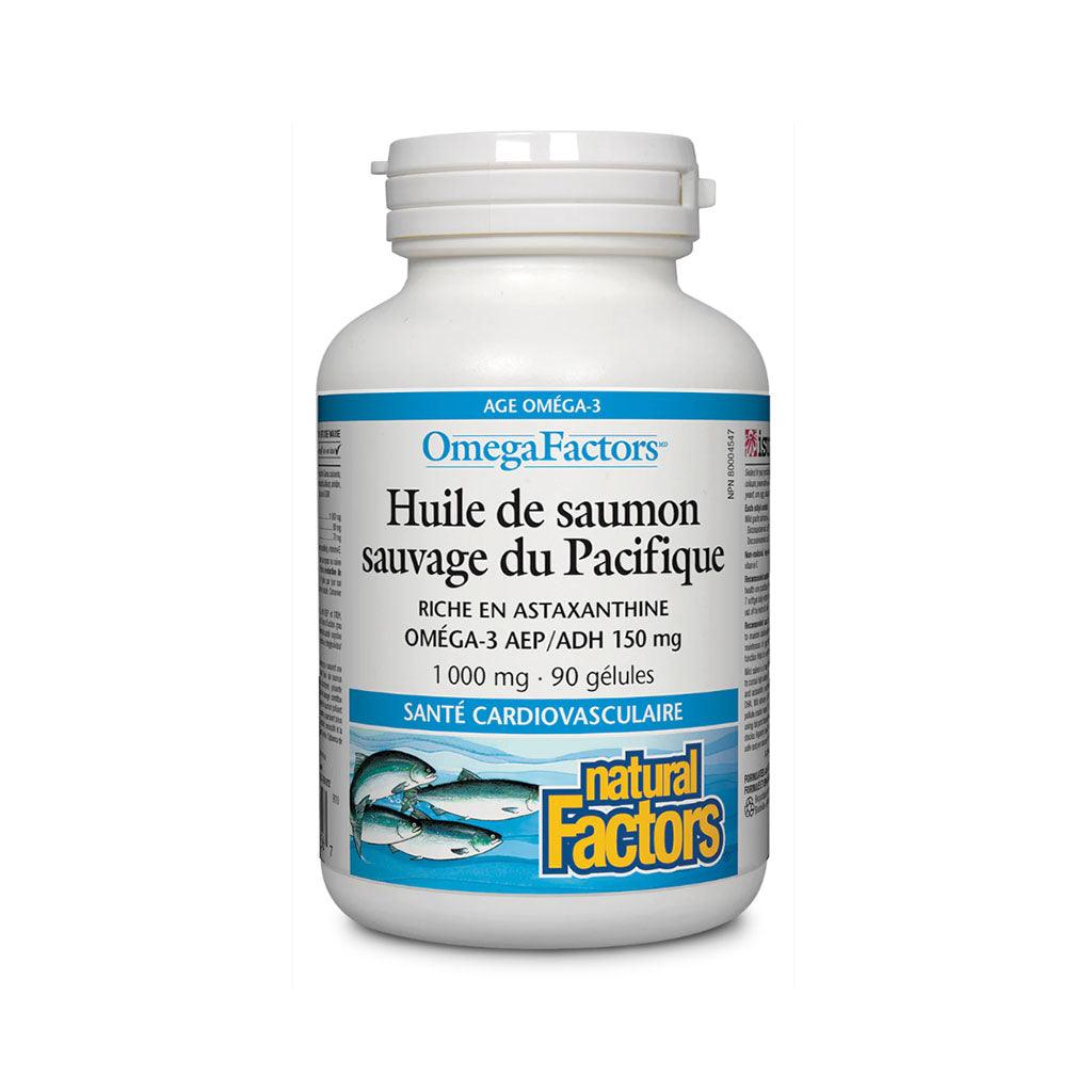 OmegaFactors Huile de Saumon Sauvage du Pacifique Natural Factors - La Boite à Grains