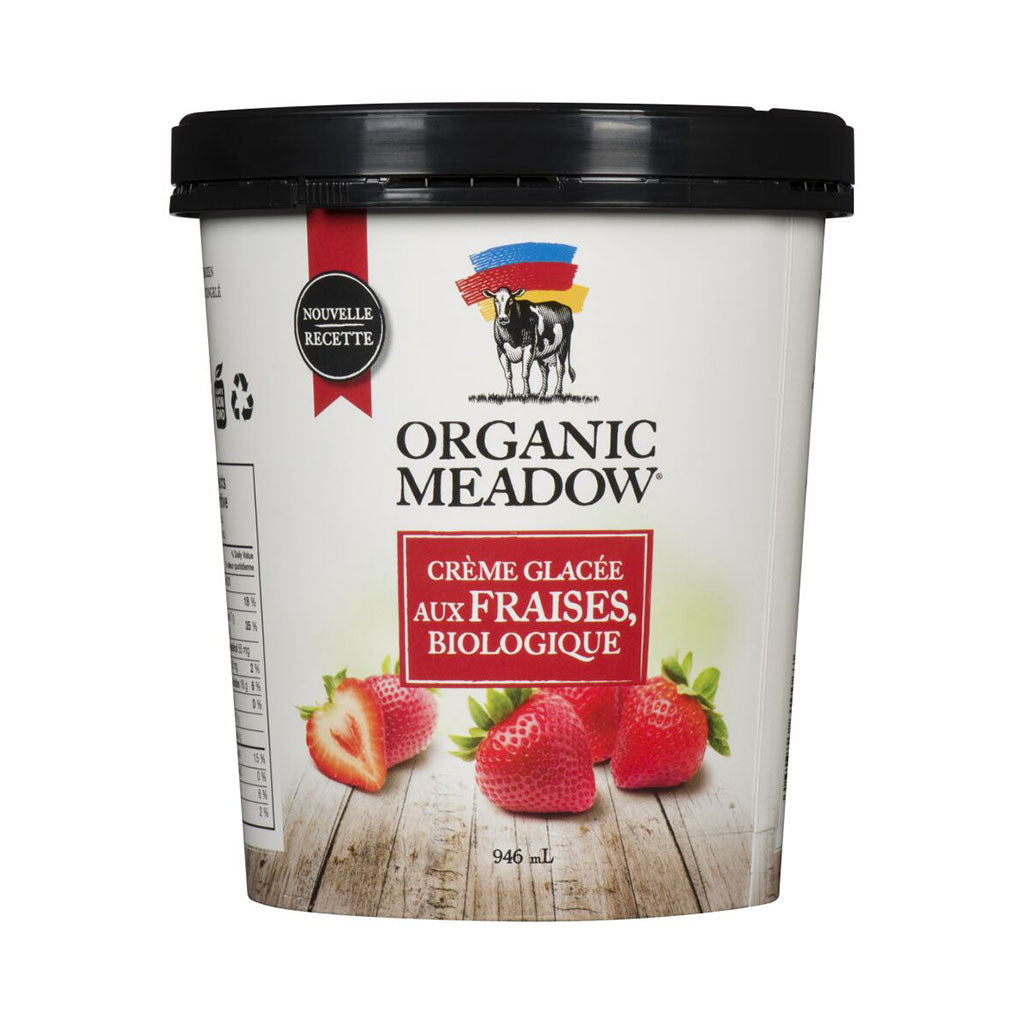 crème glacée aux fraises biologique Organic Meadow - La Boite à Grains