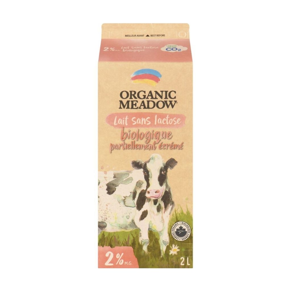 lait biologique 2% sans lactose Organic Meadow - La Boite à Grains