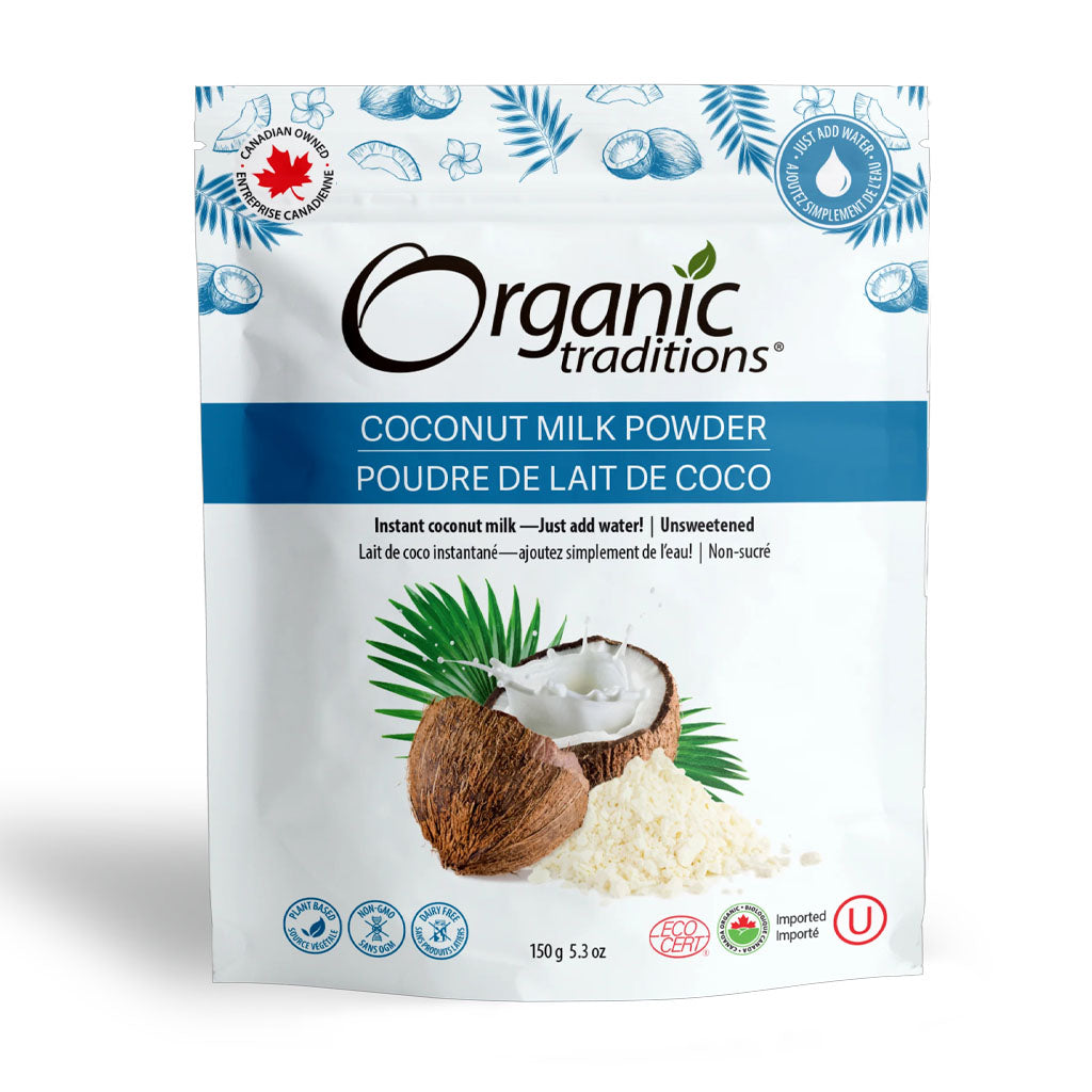 organic tradition poudre de lait de coco biologique 150 g - la boite à grains