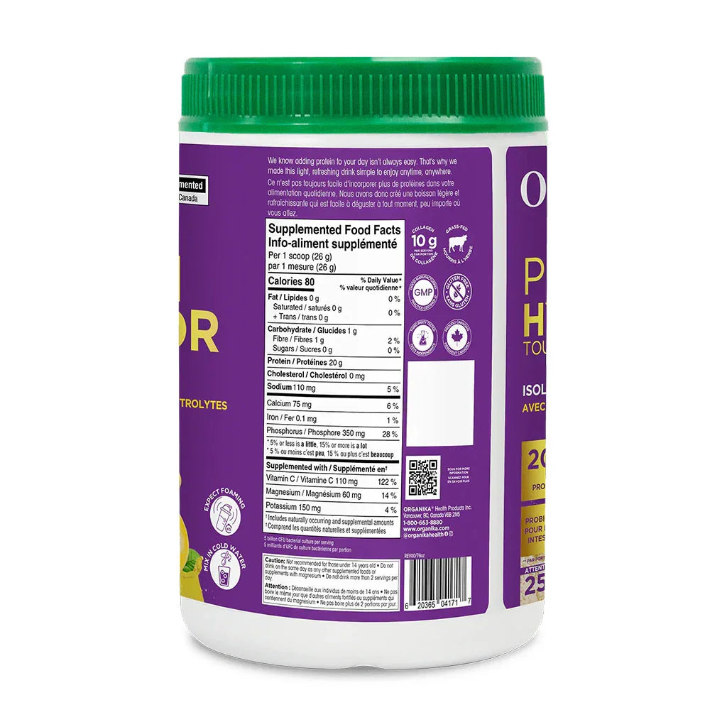 protein and hydration classic lemonade Organika - La Boite à Grains