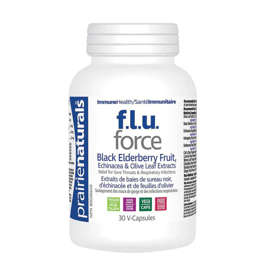 Prairie Naturals F.L.U Force 30 vegetable capsules - La Boite à Grains
