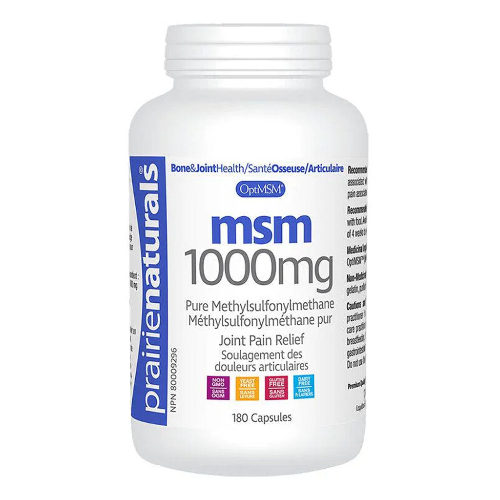Prairie Naturals MSM 1000 mg 180 capsules - La Boite à Grains