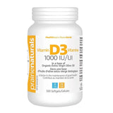 Prairie Naturals Vitamin D3 1000 IU Capsules in Organic Olive Oil Base 500 capsules - La Boite à Grains