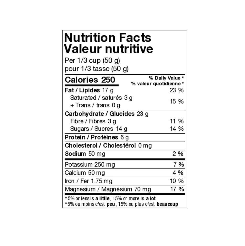 prana Kilimanjaro valeur nutritive - La Boite à Grains