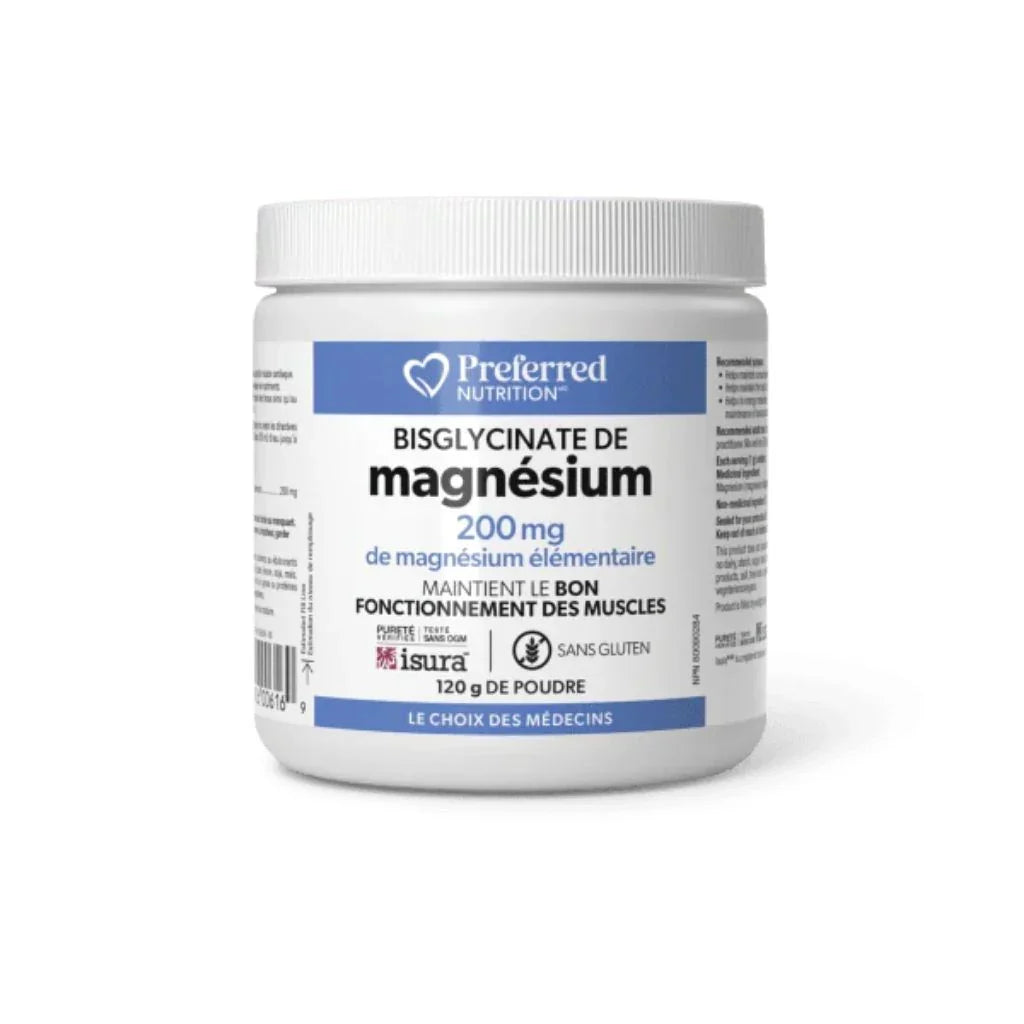 magnésium bisglycinate poudre Preferred Nutrition - La Boite à Grains