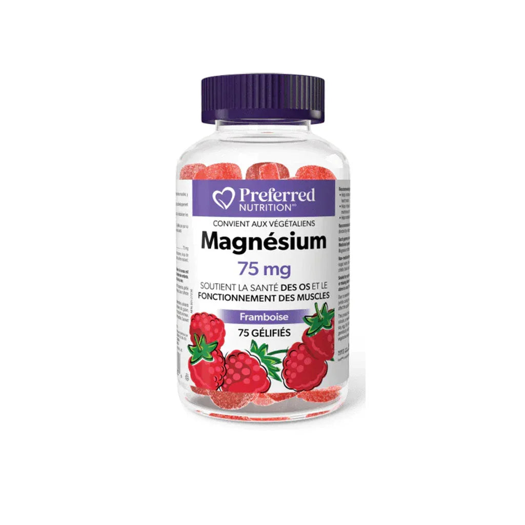 gummies magnesium 75 mg raspberry Preferred Nutrition - La Boite à Grains