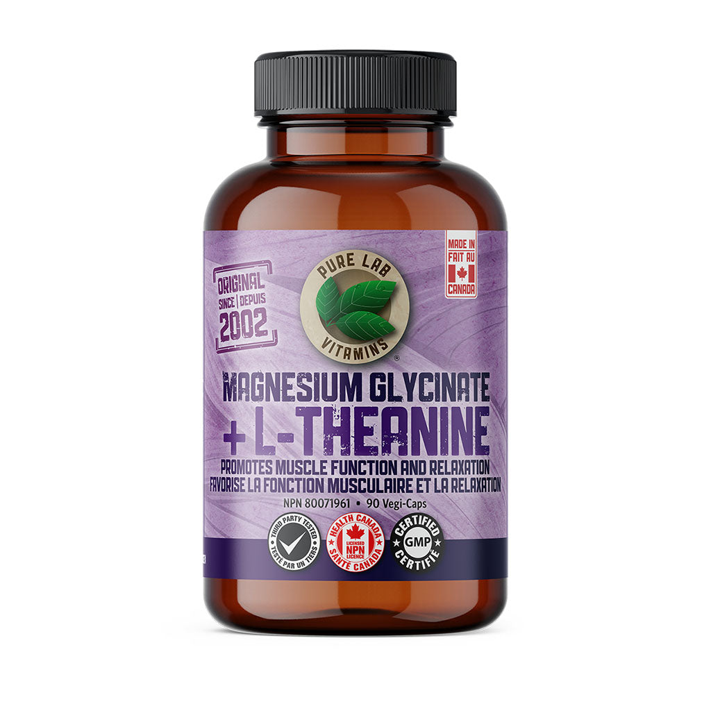 magnésium glycinate + l-théanine Pure Lab Vitamins - La Boite à Grains