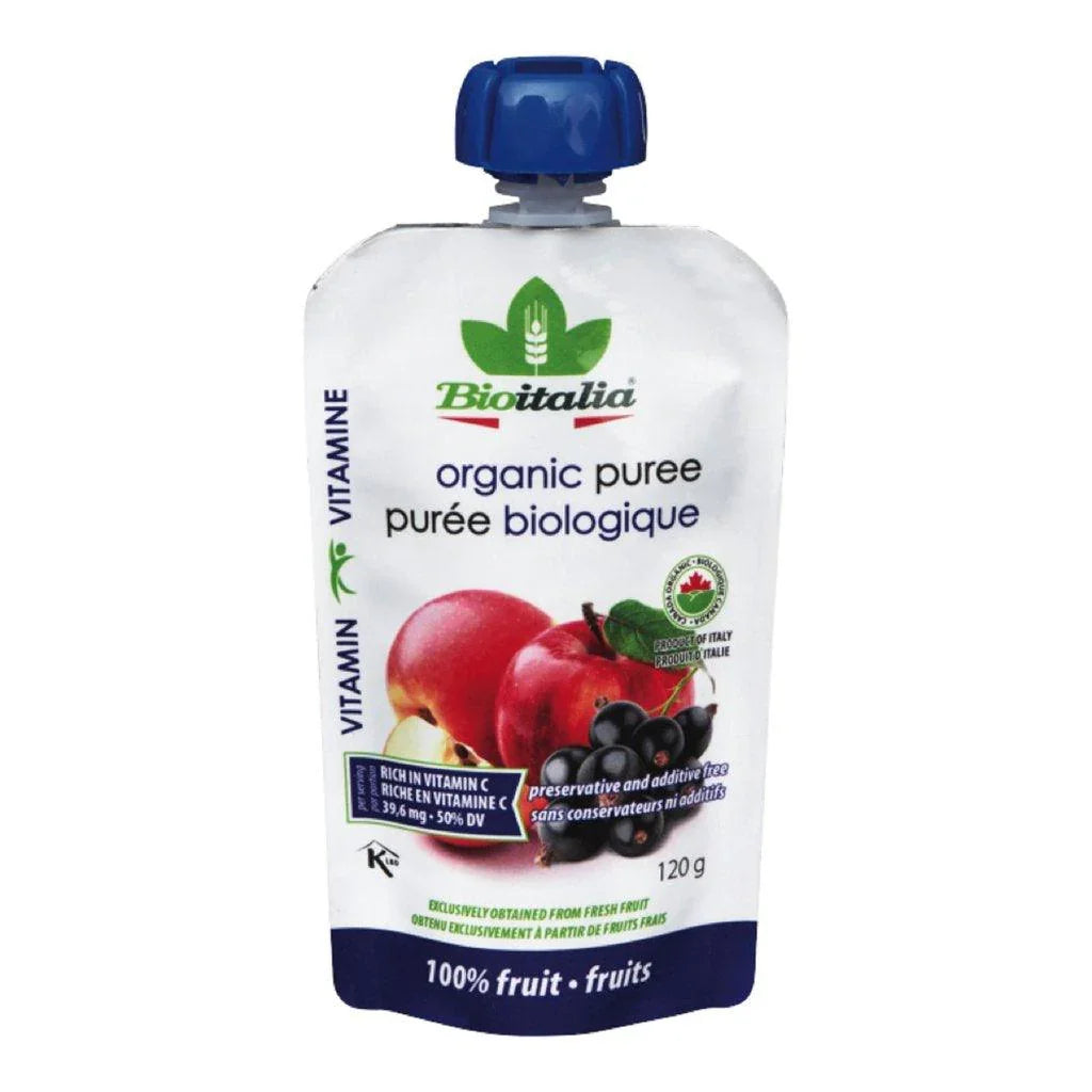 Purée Biologique Pommes & Cassis Bioitalia - La Boite à Grains
