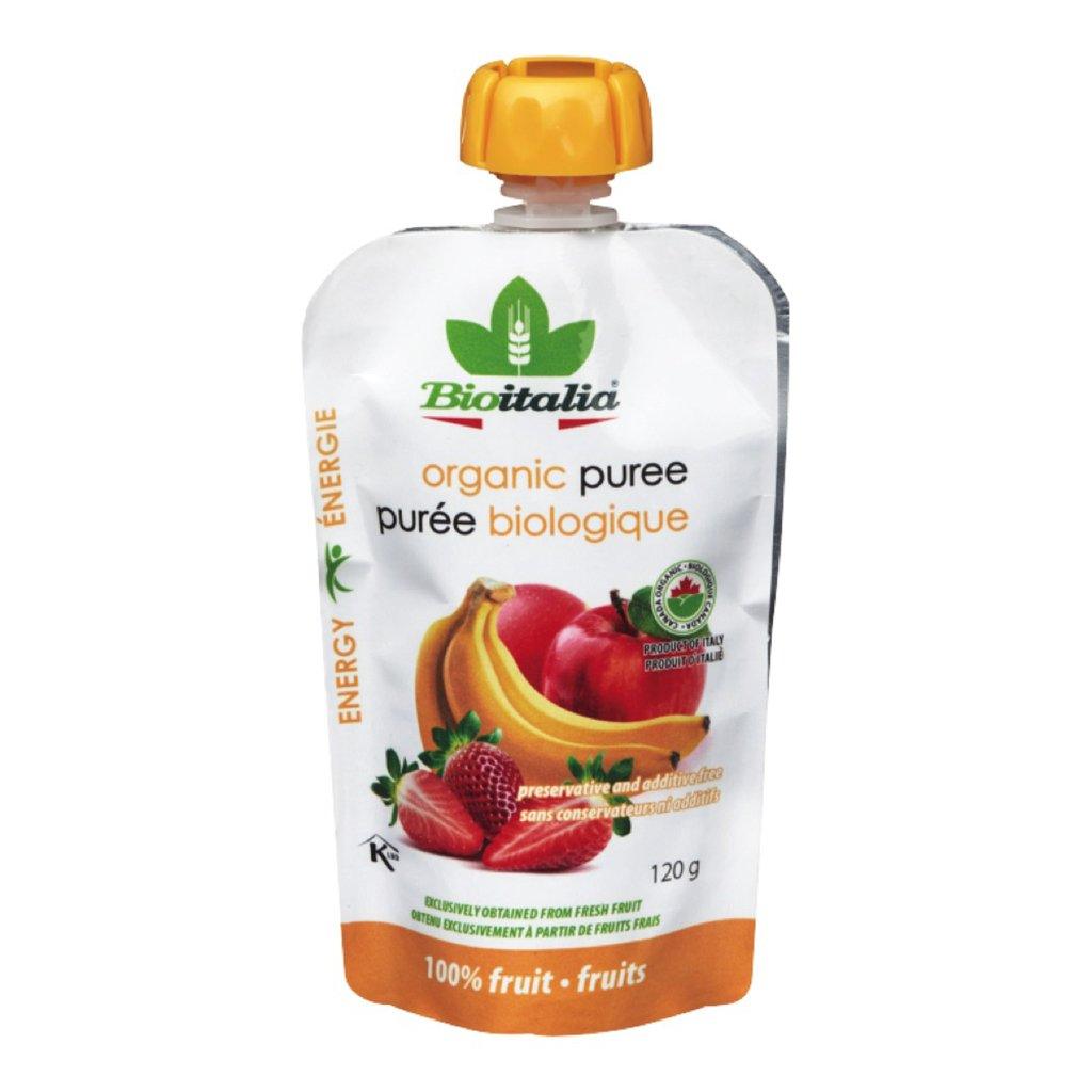 Purée Biologique Pommes, Fraises & Bananes Bioitalia - La Boite à Grains