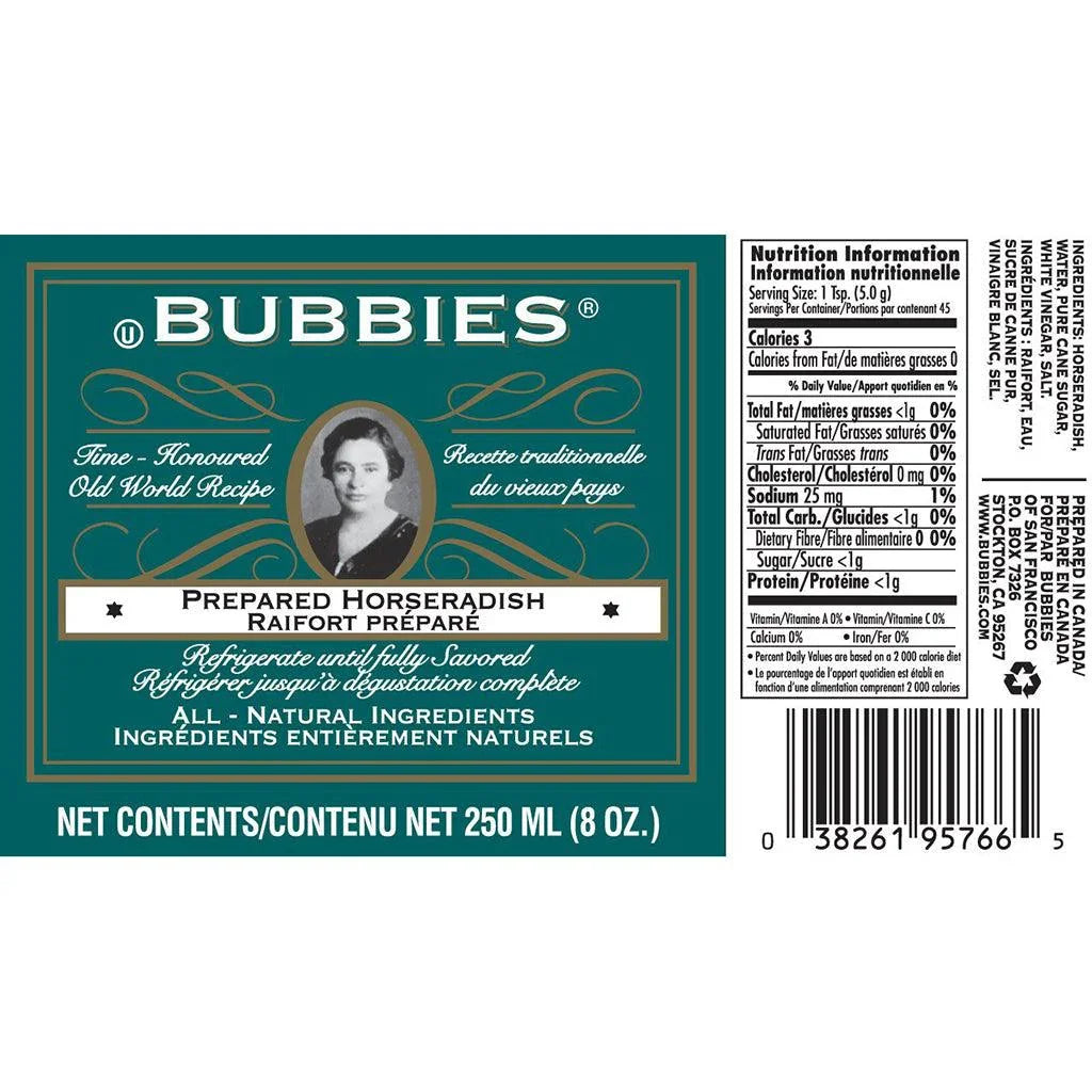Horseradish Prepared Traditional Bubbies Recipe - La Boite à Grains