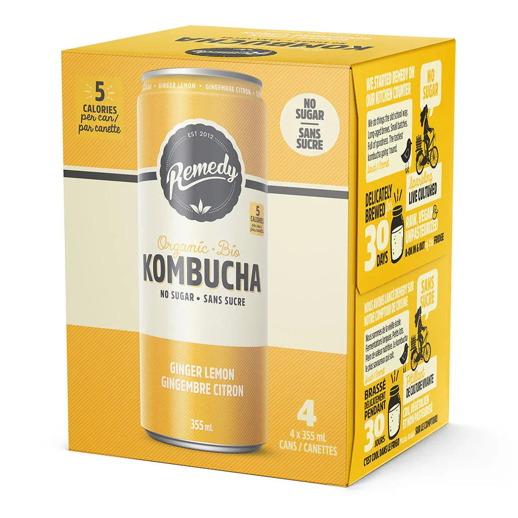 kombucha gingembre citron Remedy - La Boite à Grains