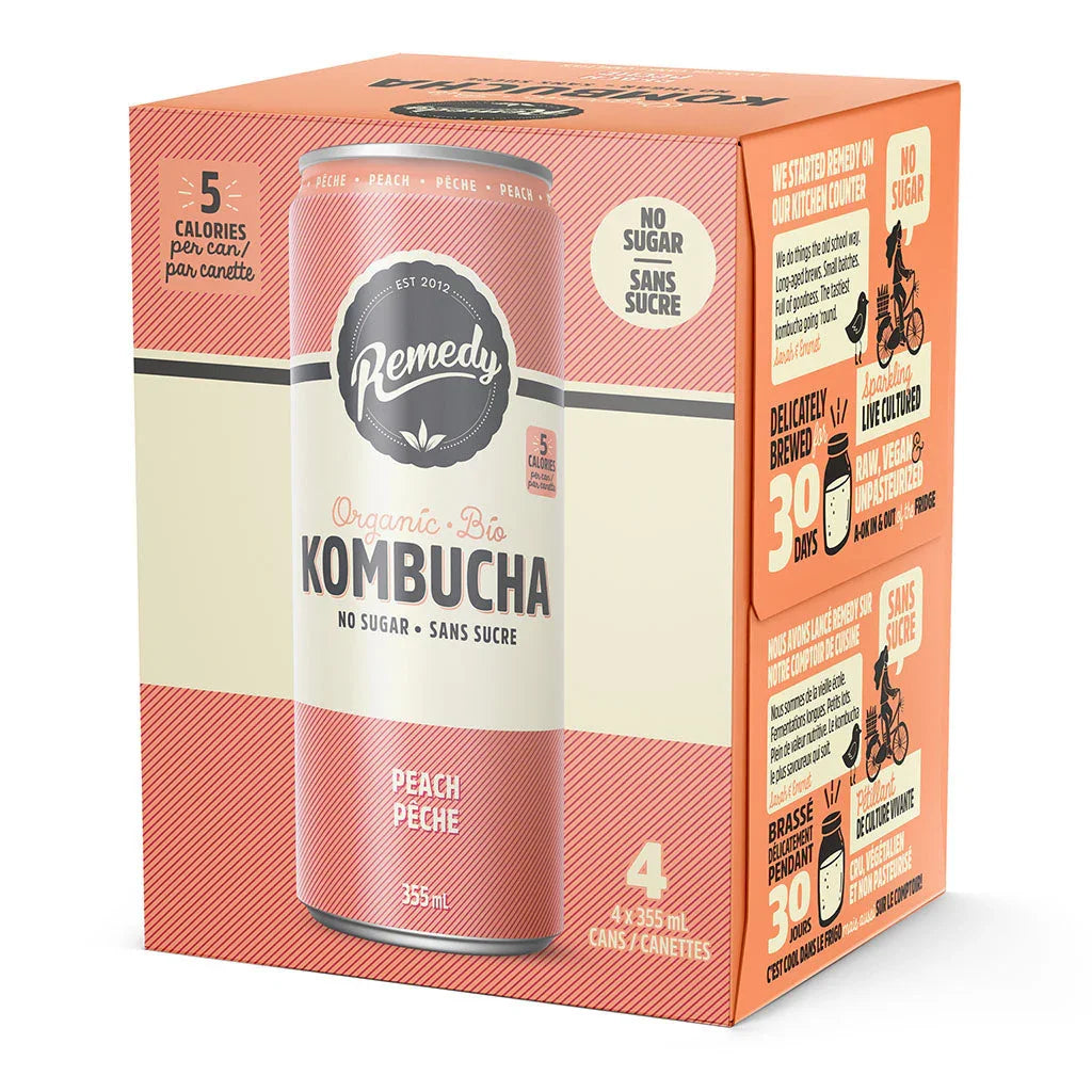 peach kombucha Remedy - La Boite à Grains